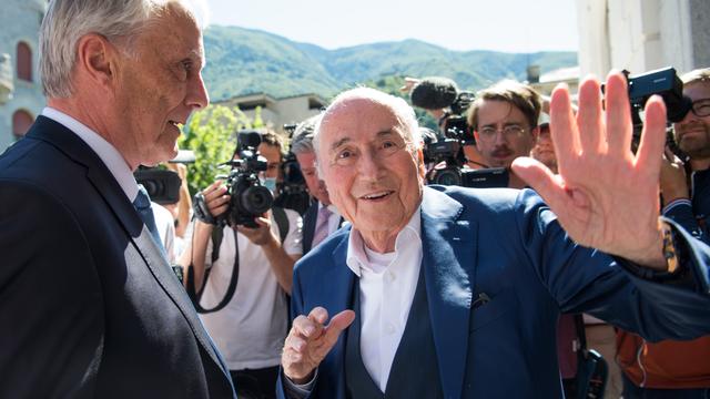 Sepp Blatter nach der Urteilsverkündung in Bellinzona: Der langjährige Chef der FIFA siegte vor Gericht. 
