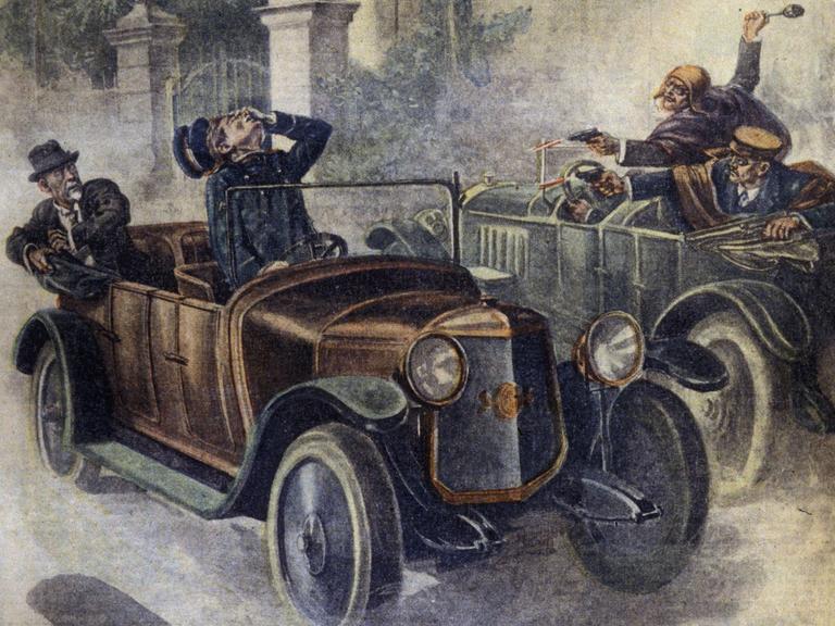 Titel auf einer Illustrierten zeigt die Ermordung Walther Rathenaus 1922.