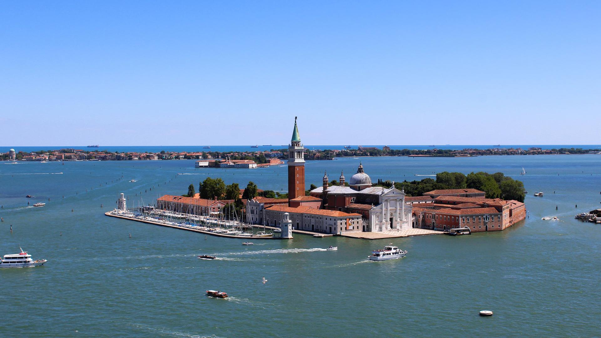 Blick auf die Insel San Giorgio Maggiore in Venedig.