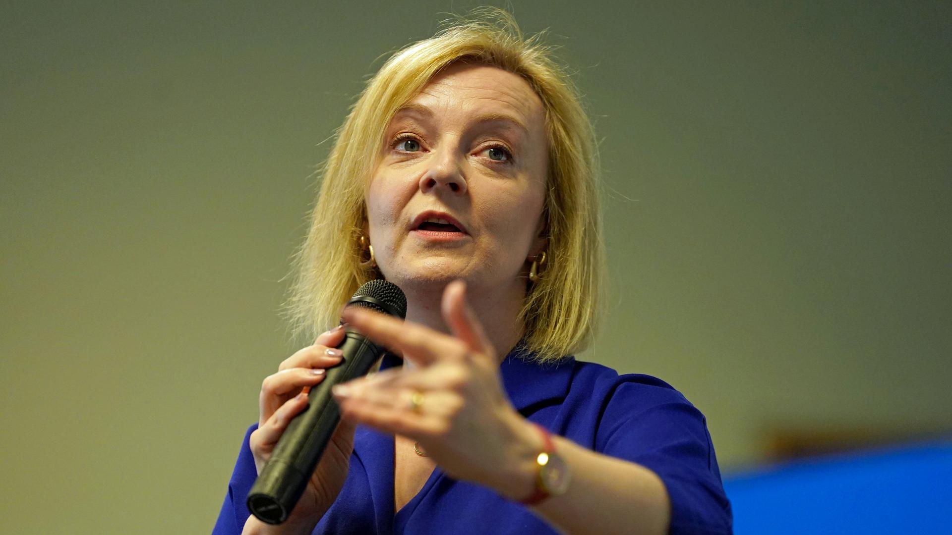 Die Kandidatin für den Vorsitz bei den britischen Konservativen, Liz Truss Die Kandidatin für den Vorsitz bei den britischen Konservativen, Liz Truss