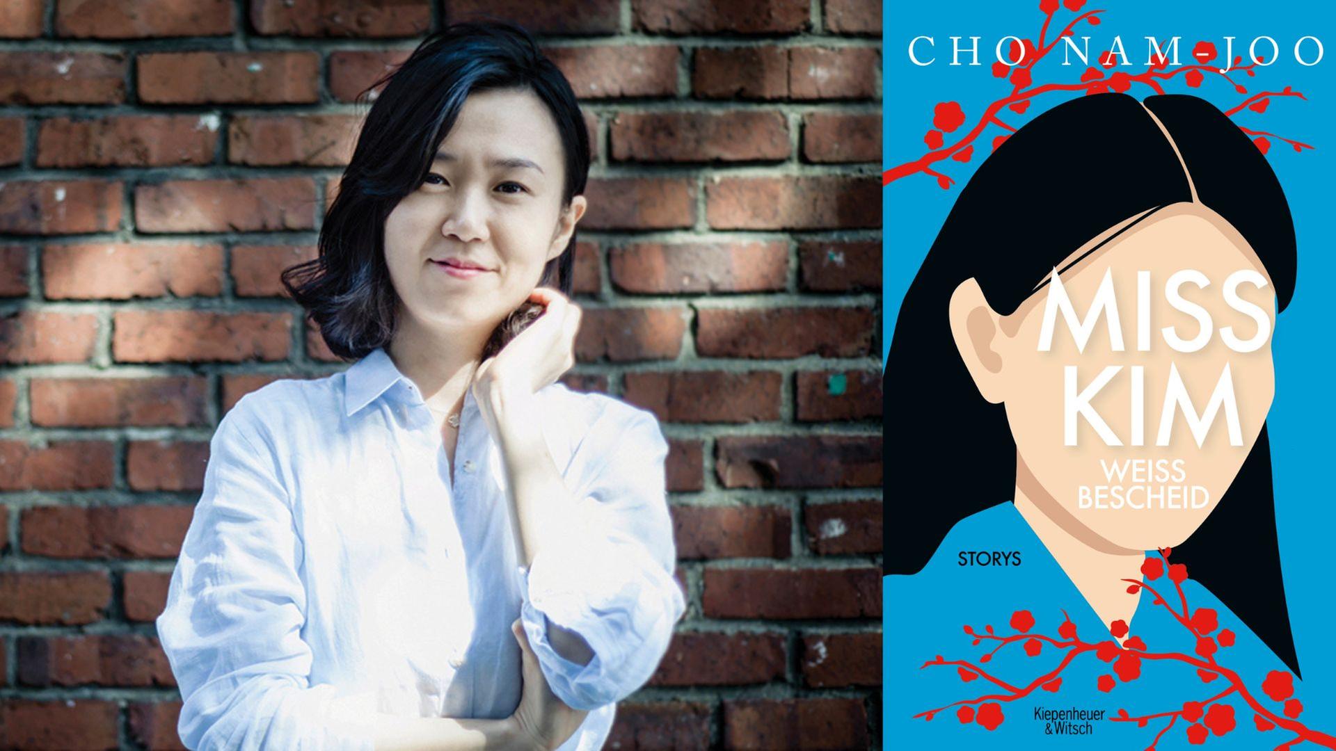 Cho Nam-Joo: "Miss Kim weiß Bescheid"
Zu sehen sind die Autorin und das Buchcover