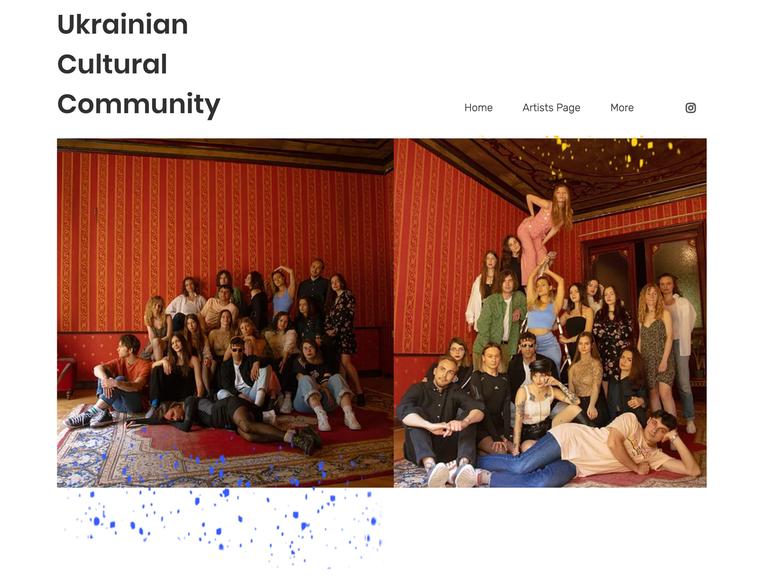 Screenshot der Seite der Ukrainian Cultural Community in Berlin.