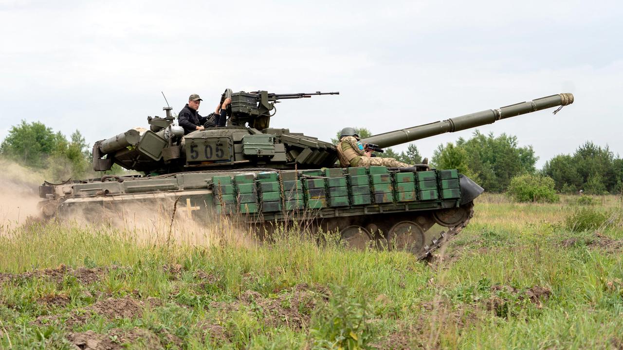Ein Panzer in der Ukraine 