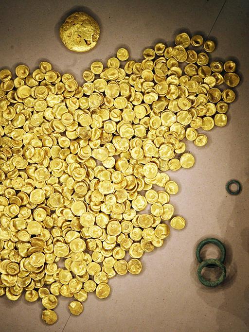 Hunderte Goldmünzen im Keltenmuseum Manching bei Ingolstadt