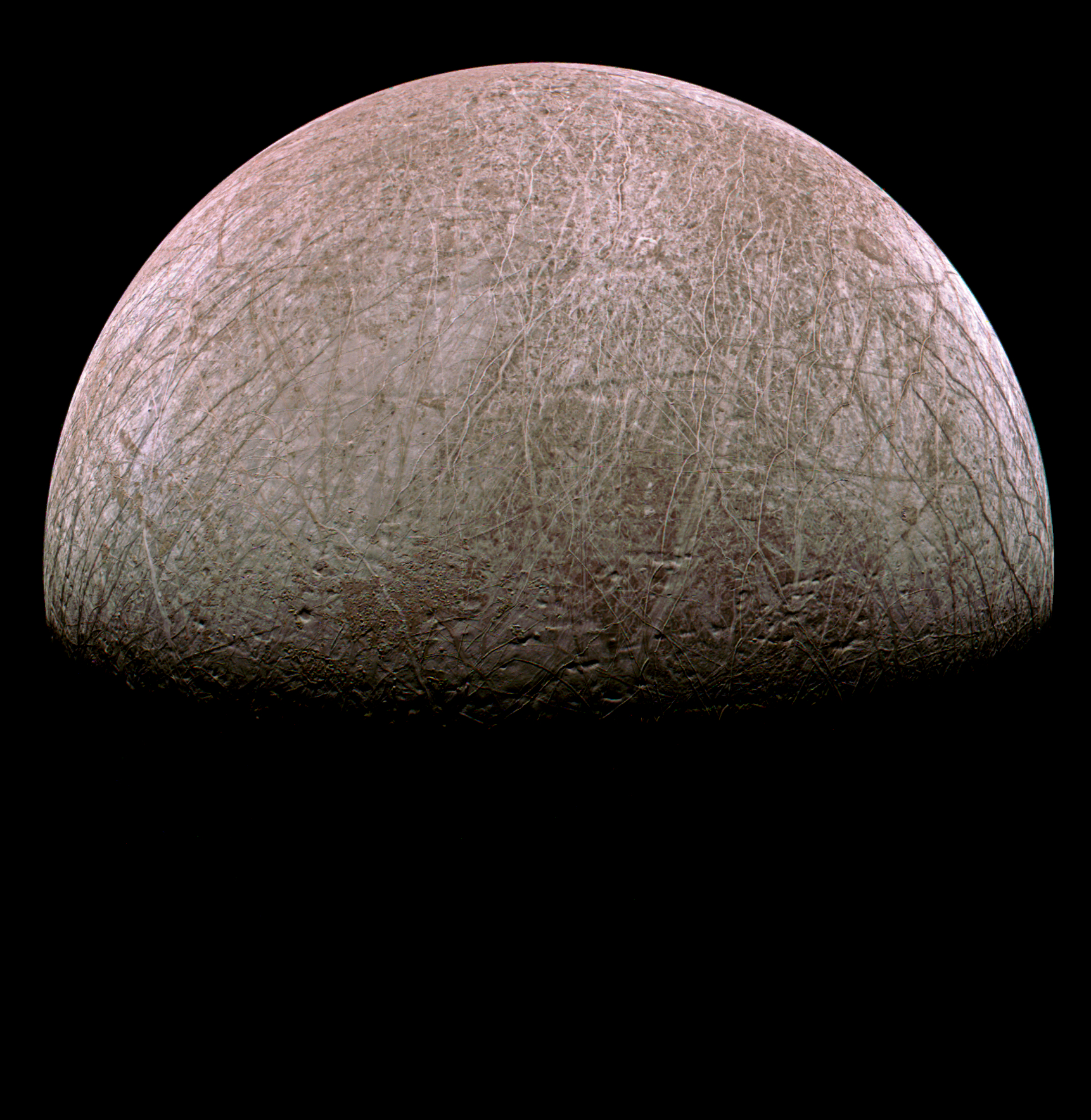 Der Jupitermond Europa, fotografiert von der Raumsonde Juno 
