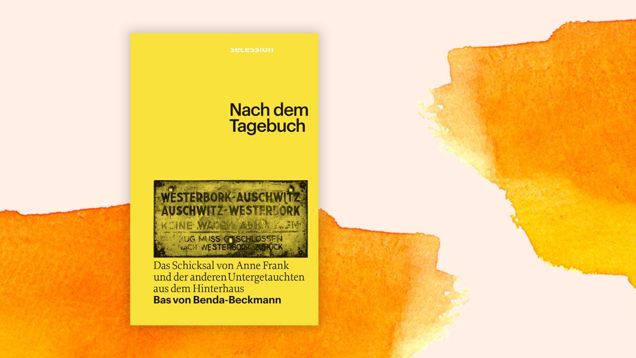 Das Cover des des Buches von Bas von Benda-Beckmann, "Nach dem Tagebuch", auf orange-weißem Grund Das Cover des des Buches von Bas von Benda-Beckmann, "Nach dem Tagebuch", auf orange-weißem Grund