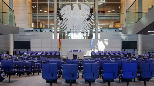 Innenansicht des Deutschen Bundestags in Berlin. Foto vom 22. Januar 2016.