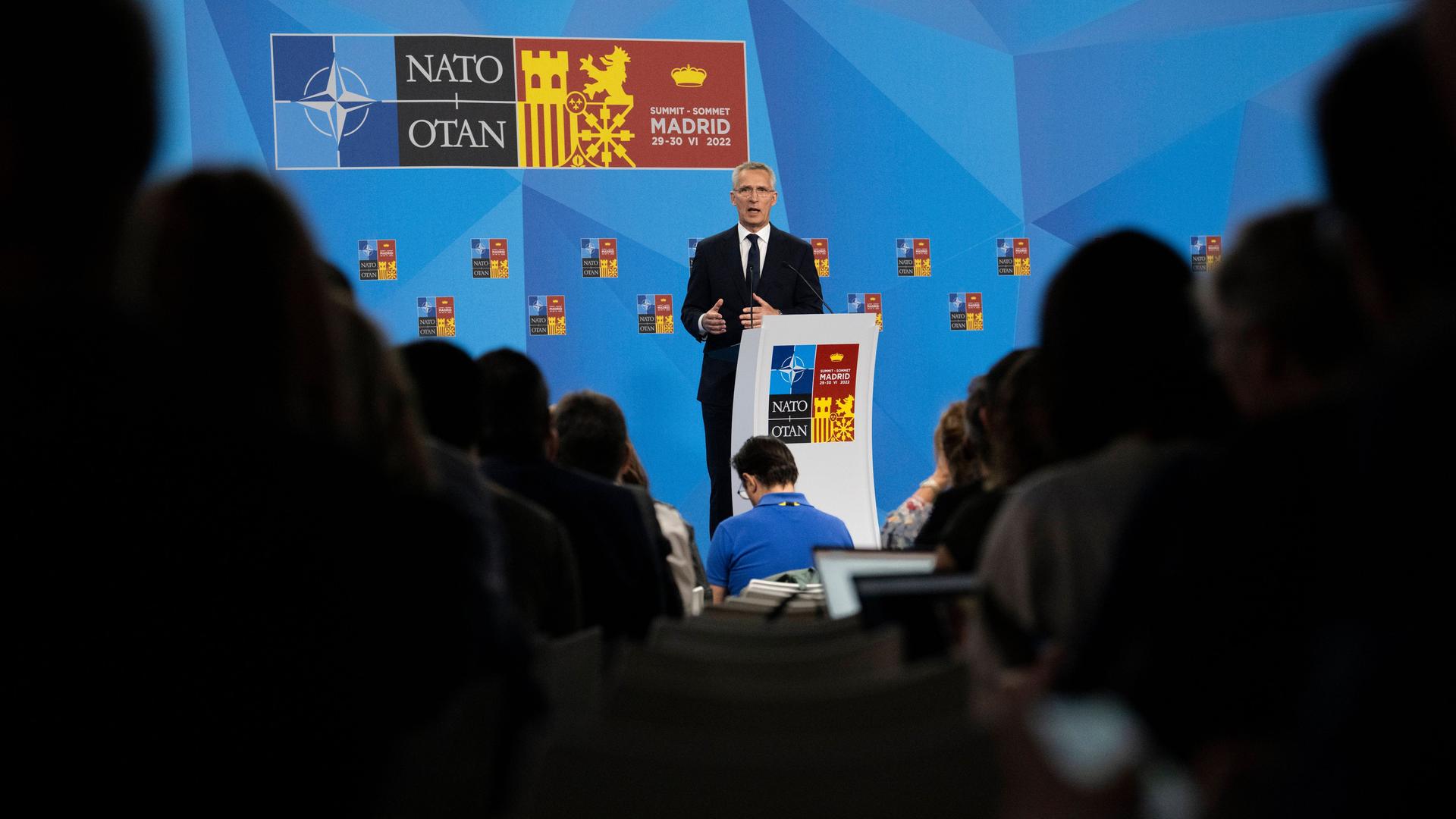 MADRID 20220630 Natos Generalsekreterare Jens Stoltenberg, under NATOÂ s toppmöte i Madrid. Foto Henrik Montgomery / TT MADRID 20220630 Natos Generalsekreterare Jens Stoltenberg, under NATOÂ s toppmöte i Madrid. Foto Henrik Montgomery / TT