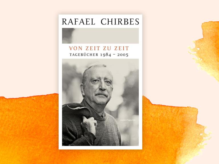 Cover zu Rafael Chirbes Roman "Von Zeit zu Zeit" auf orangefarbenem Aquarellhintergrund.