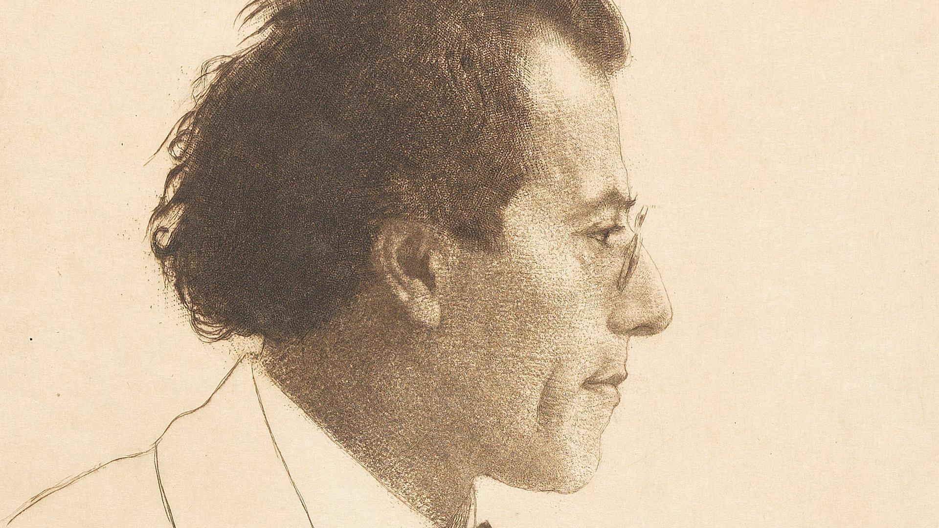 Zeitgenössisches Porträt des Komponisten Gustav Mahler von dem Zeichner Emil Orlik. © Fine Art Images/Heritage Images. Zeitgenössisches Porträt des Komponisten Gustav Mahler von dem Zeichner Emil Orlik. © Fine Art Images/Heritage Images.