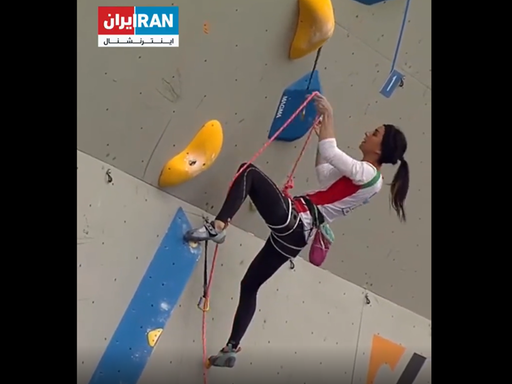 Das Foto zeigt die iranische Klettersportlerin Elnaz Rekabi.
