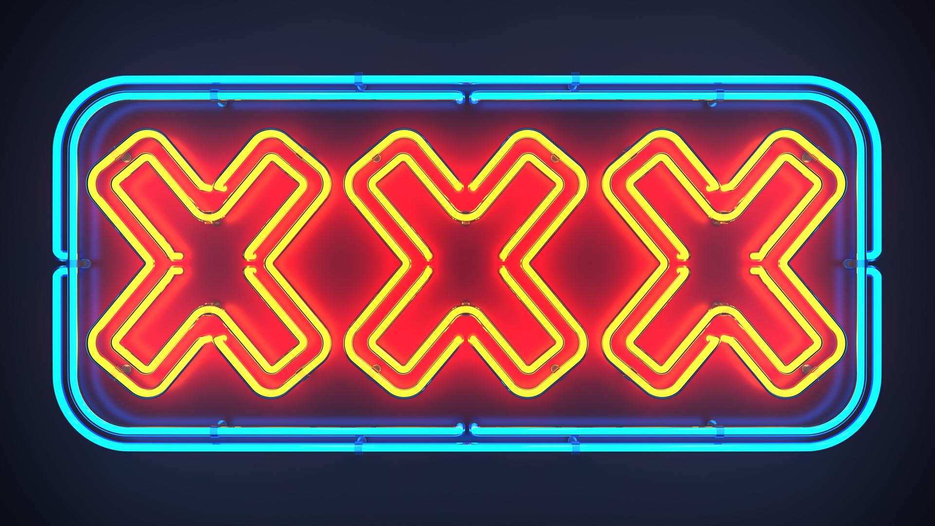 Neonschriftzug mit drei großen X-en Neonschriftzug mit drei großen X-en