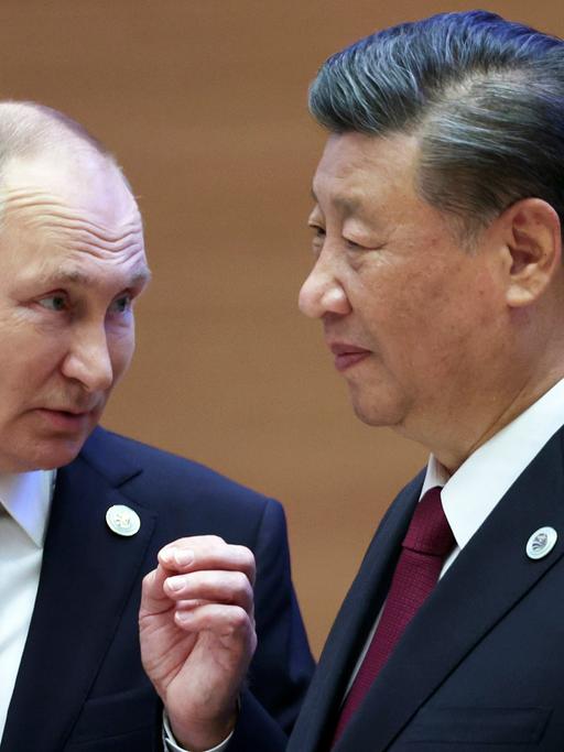 Der russische Präsident Putin und der chinesische Staatschef Xi bei einem Treffen am 16. September 2022,