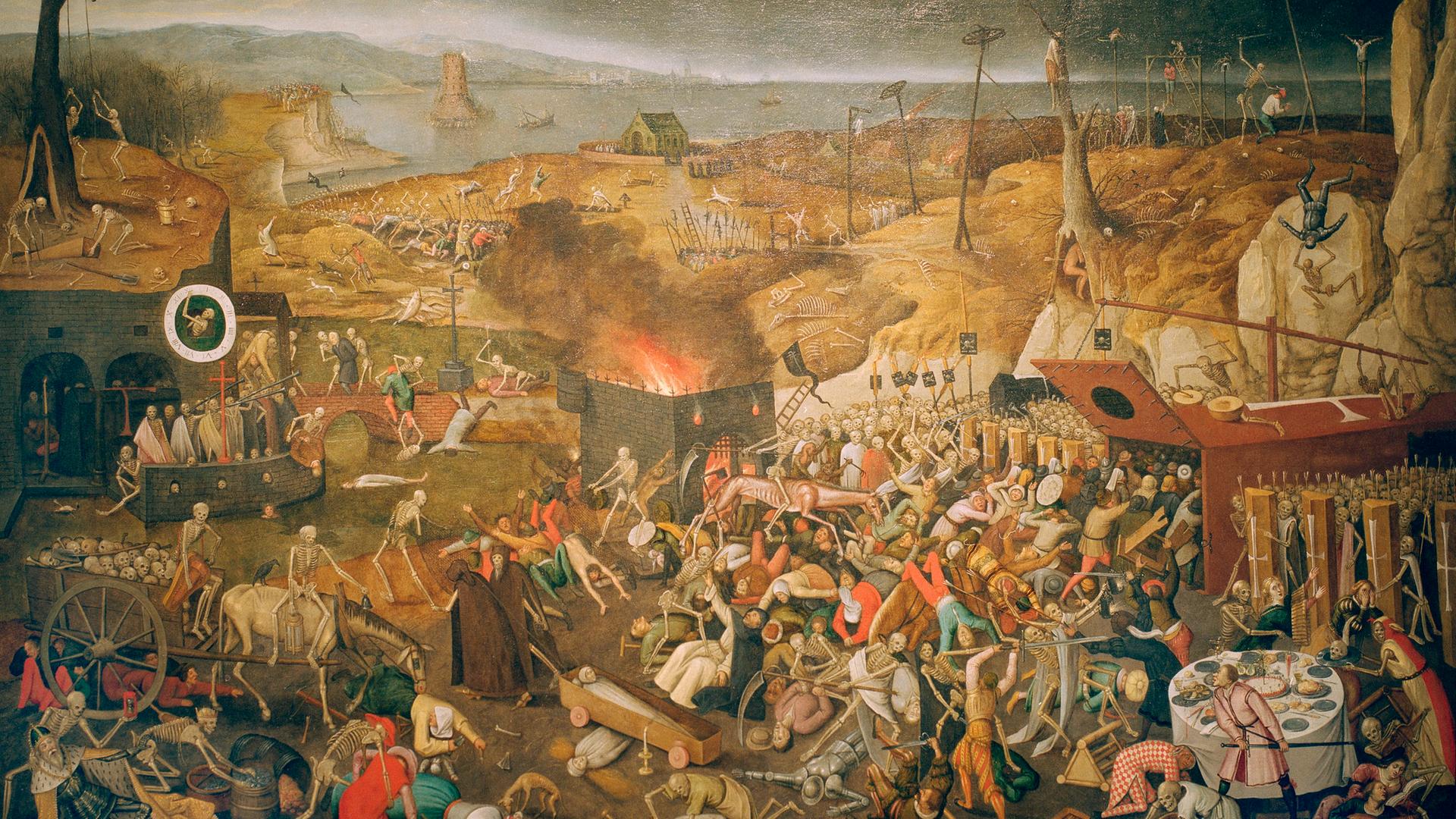 Tod und Verderben: Die Welt zu Zeiten der Pest um 1560 steht in Flammen, wie Pieter Bruegels Bild zeigt. Tod und Verderben: Die Welt zu Zeiten der Pest um 1560 steht in Flammen, wie Pieter Bruegels Bild zeigt.