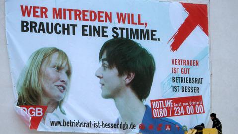Plakat für Betriebsratswahlen in Dresden
