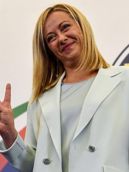 Giorgia Meloni am Wahltag in Rom