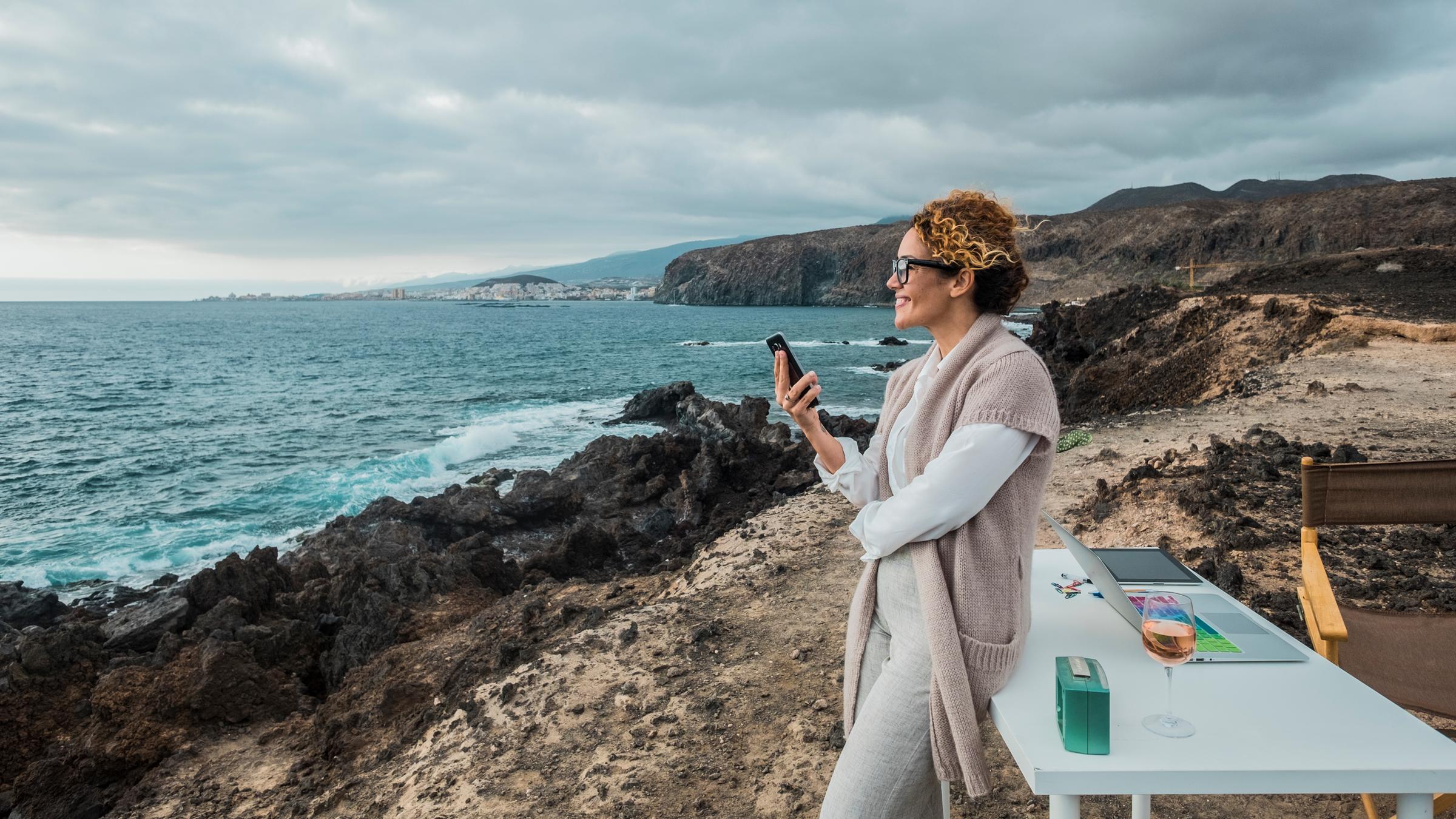 Ein Arbeitsplatz am Meer.