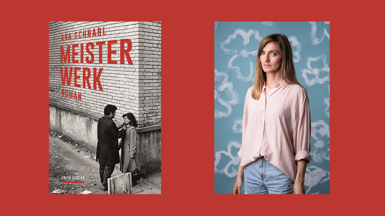Ein Protrait der Schriftstellerin Ana Schnabl und das Cover ihres Romas „Meisterwerk“ Ein Protrait der Schriftstellerin Ana Schnabl und das Cover ihres Romas „Meisterwerk“