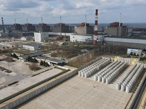 Saporischschja, das größte Atomkraftwerk Europas, aus der Vogelperspektive