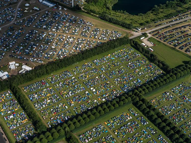 Luftaufnahme auf den Zeltplatz vom Roskilde Festival 2022