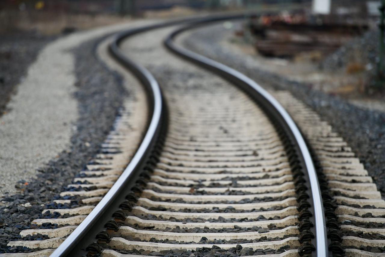 Detailbild einer Bahnschiene Detailbild einer Bahnschiene