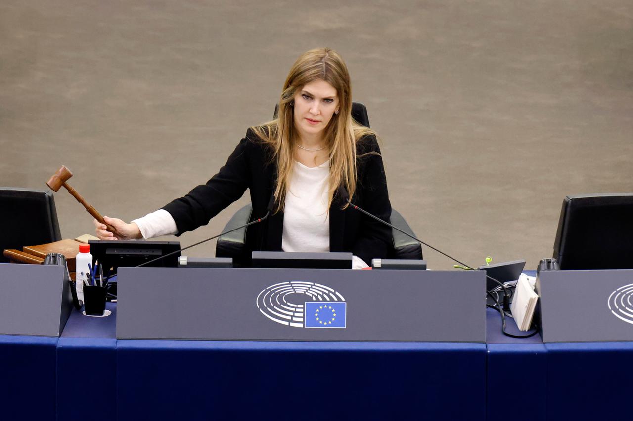 Eva Kaili im Plenarsaal des Europäischen Parlaments. Straßburg