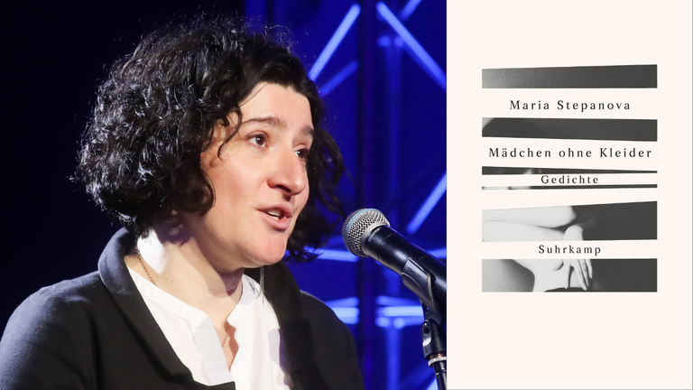 Die Autorin Maria Stepanova und das Buchcover von "Mädchen ohne Kleider" Die Autorin Maria Stepanova und das Buchcover von "Mädchen ohne Kleider"