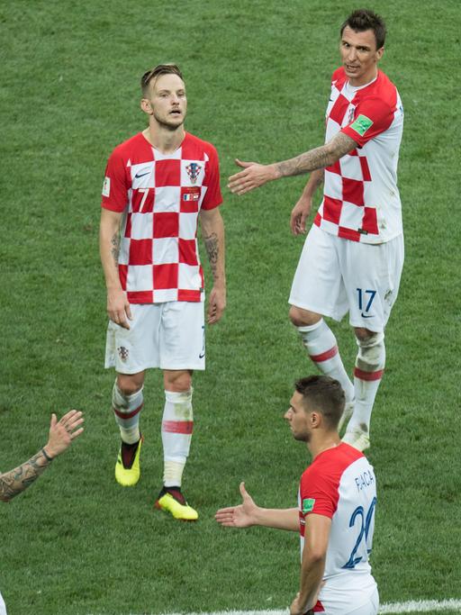 Spieler der kroatischen Nationalmannschaft im Finale der Fußball-WM 2018 in Moskau