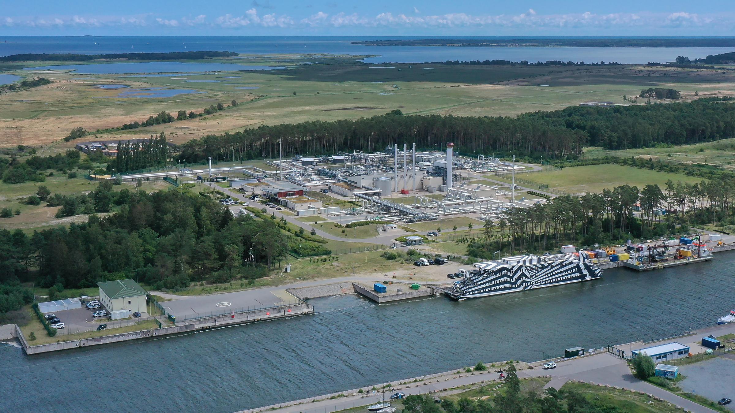 Luftaufnahme der Nord-Stream-1-Anlage in Lubmin.