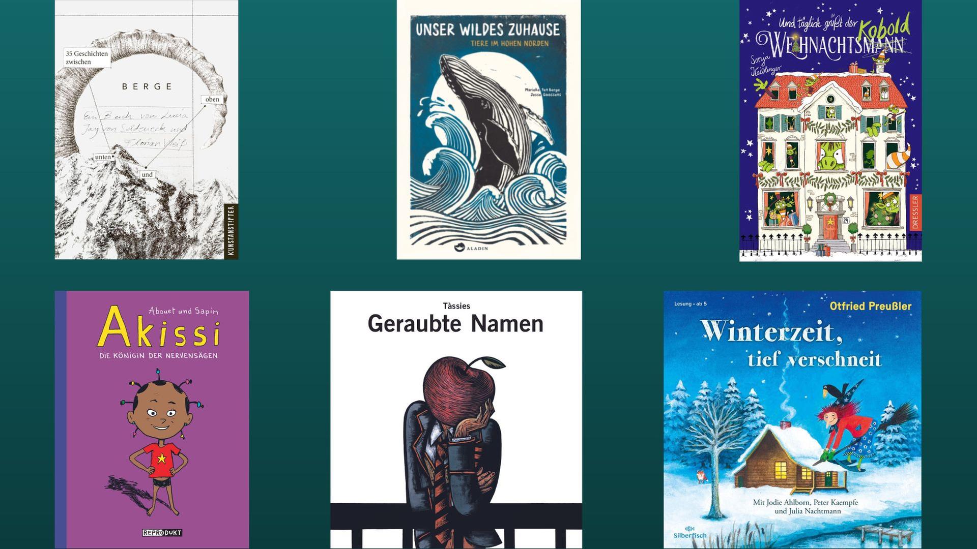 Geschenketipps für Kinder und Jugendliche, zu sehen sind sechs Buchcover als Collage Geschenketipps für Kinder und Jugendliche, zu sehen sind sechs Buchcover als Collage