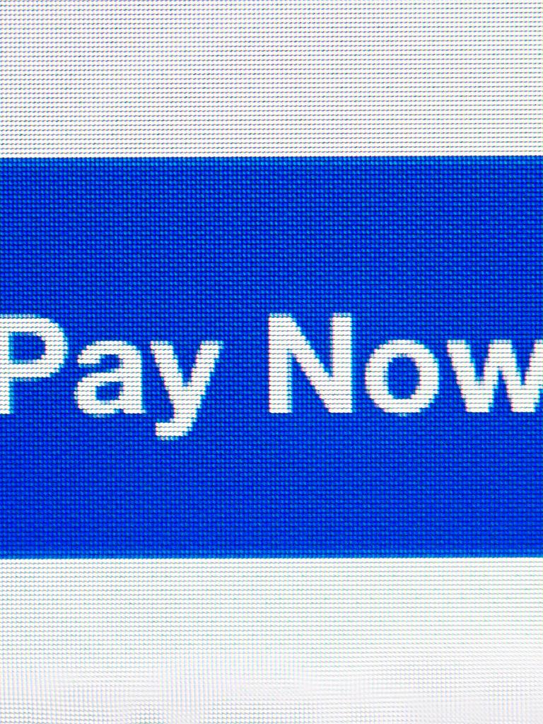 Smartphone Display mit dem Text: "Pay Now ("Bezahl jetzt").