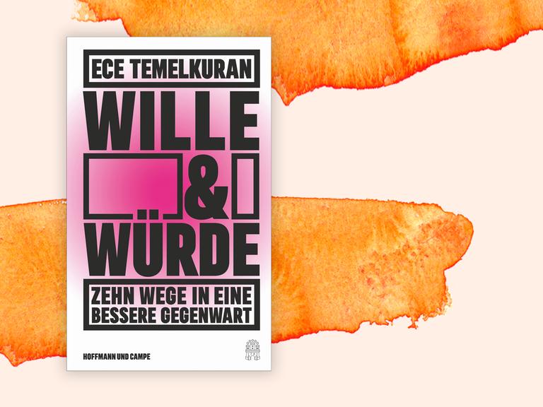 Cover-Collage von Ece Temelkuran: „Wille und Würde“ vor Aquarell-Hintergrund