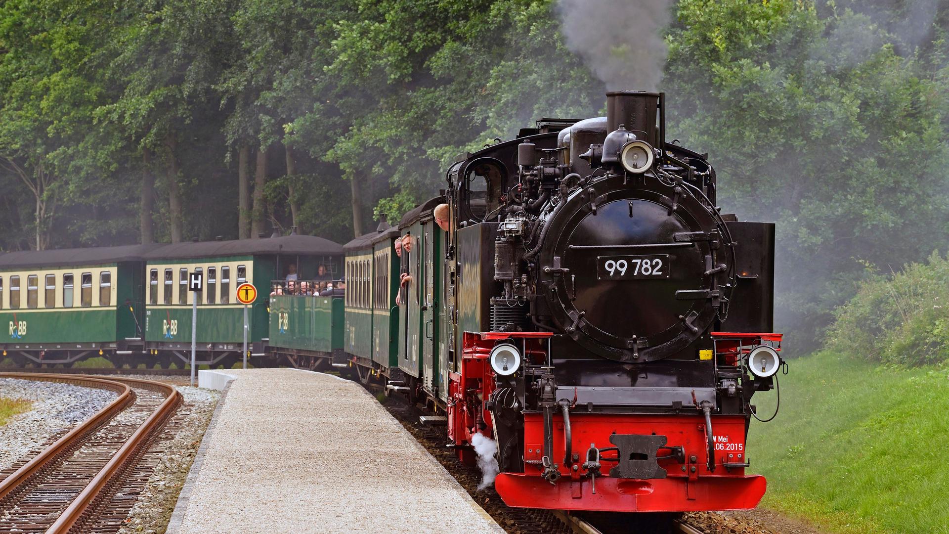 Schmalspurbahn Rasender Roland, Insel Rügen, Mecklenburg-Vorpommern, Deutschland, Europa Schmalspurbahn Rasender Roland, Insel Rügen, Mecklenburg-Vorpommern, Deutschland, Europa