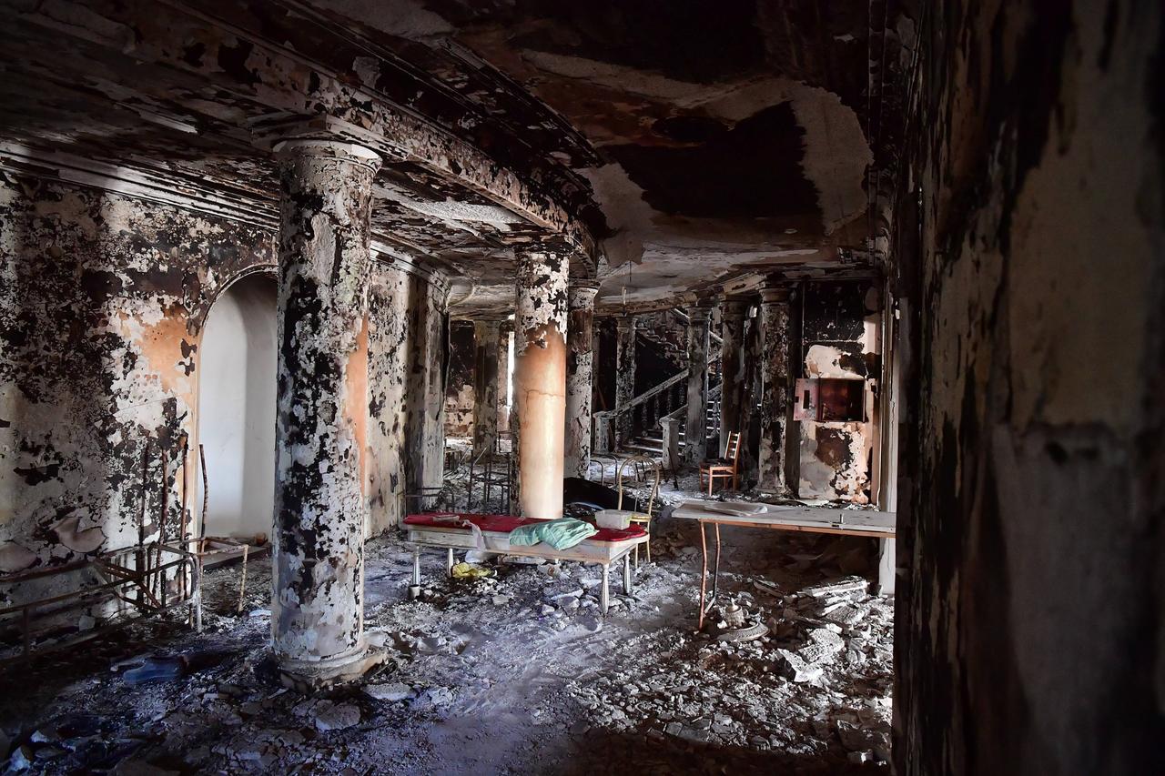 Das Innere des zerstörten Drama Theaters in Mariupol in der Ukraine am 26.04.2022.