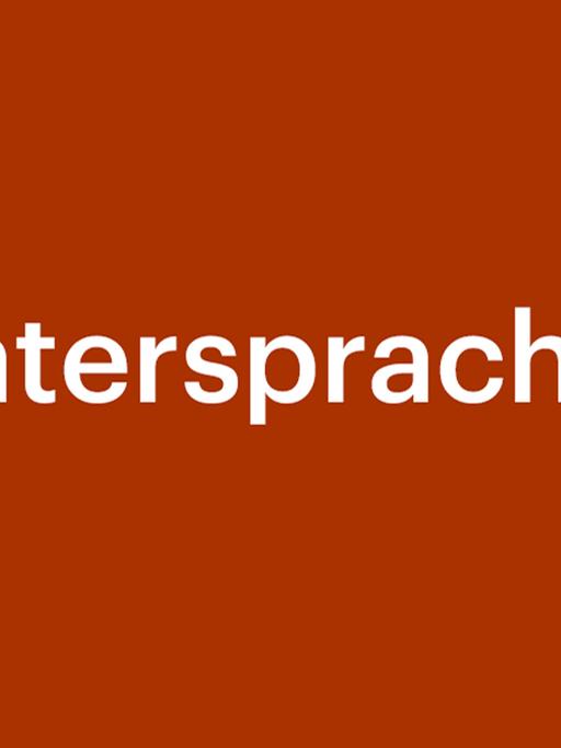 Eine Grafik mit orangenem Hintergrund und ein weißer Schriftzug mit dem Wort "Vatersprache". 