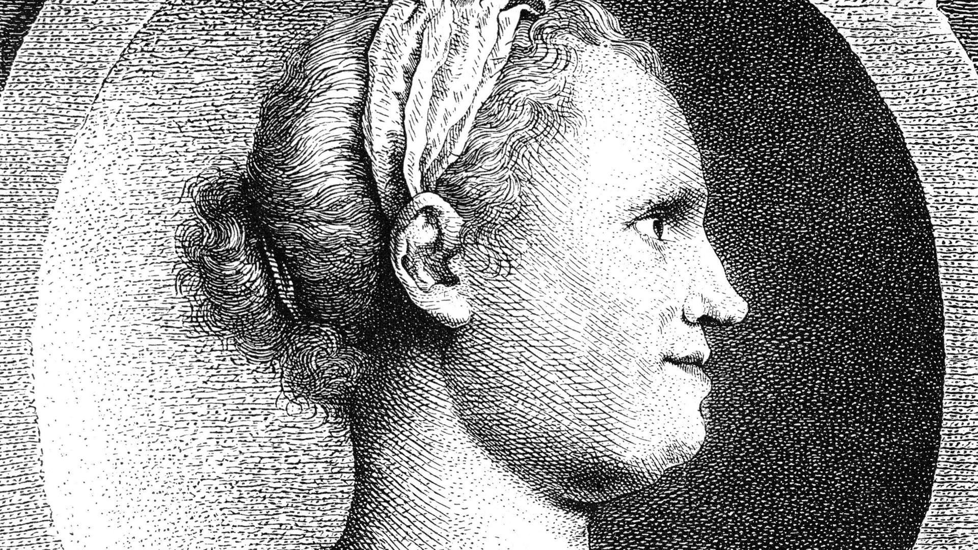 Porträt der Lyrikerin Anna Louisa Karsch (1722-1791). Porträt der Lyrikerin Anna Louisa Karsch (1722-1791).