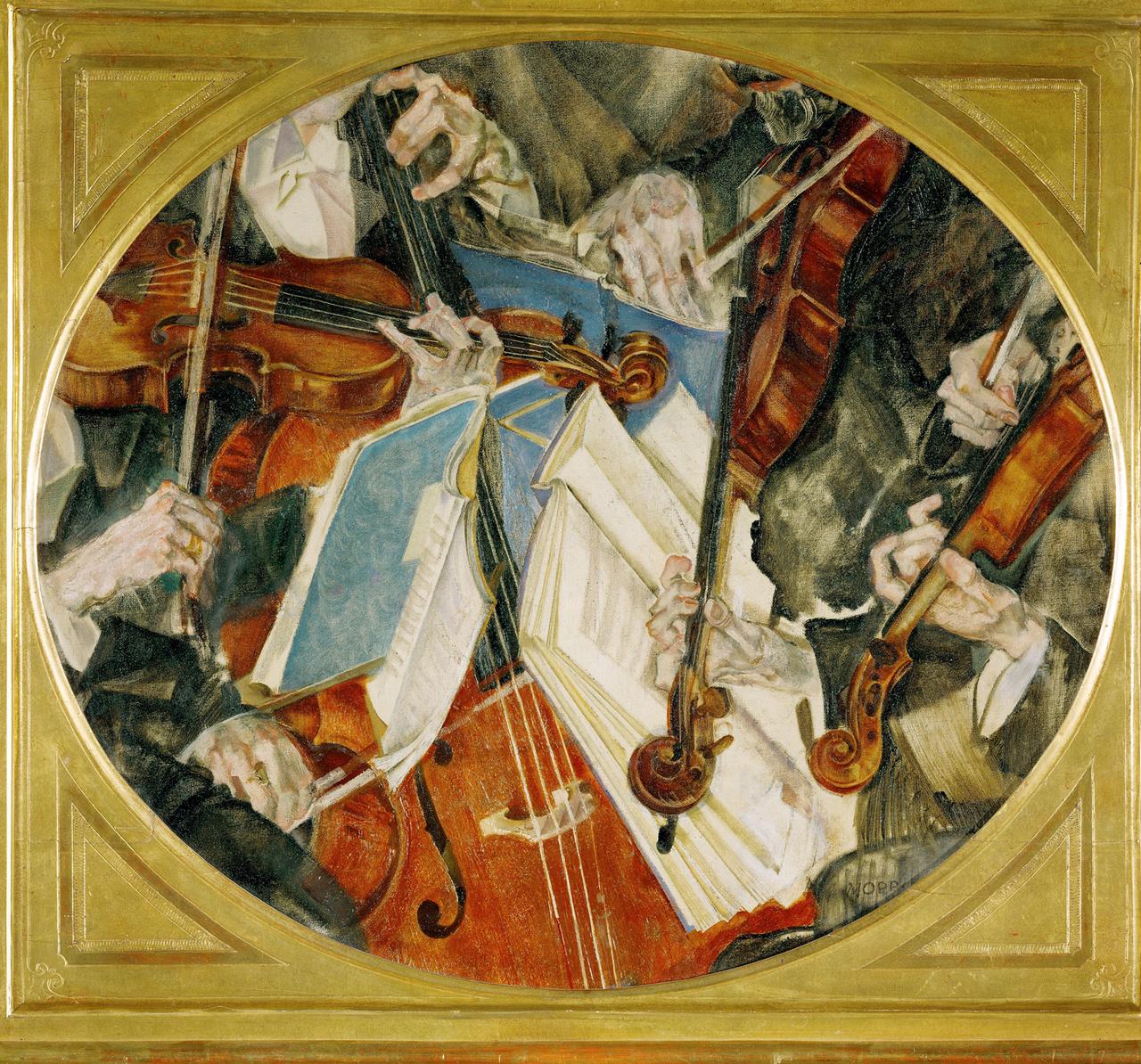 "Das Klingler-Quartett", 1916. Öl auf Leinwand (Max Oppenheimer,  1885-1954)