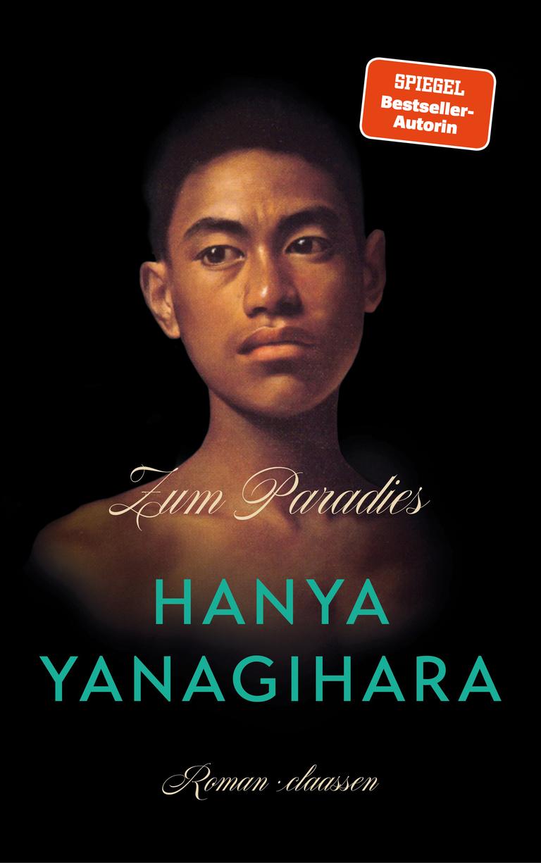 Auf dem Buchcover ist das gemalte Porträt eines jungen Mannes mit schwarzen Augen und schwarzem Haar zu sehen, dazu der Buchtitel und der Autorinnenname.