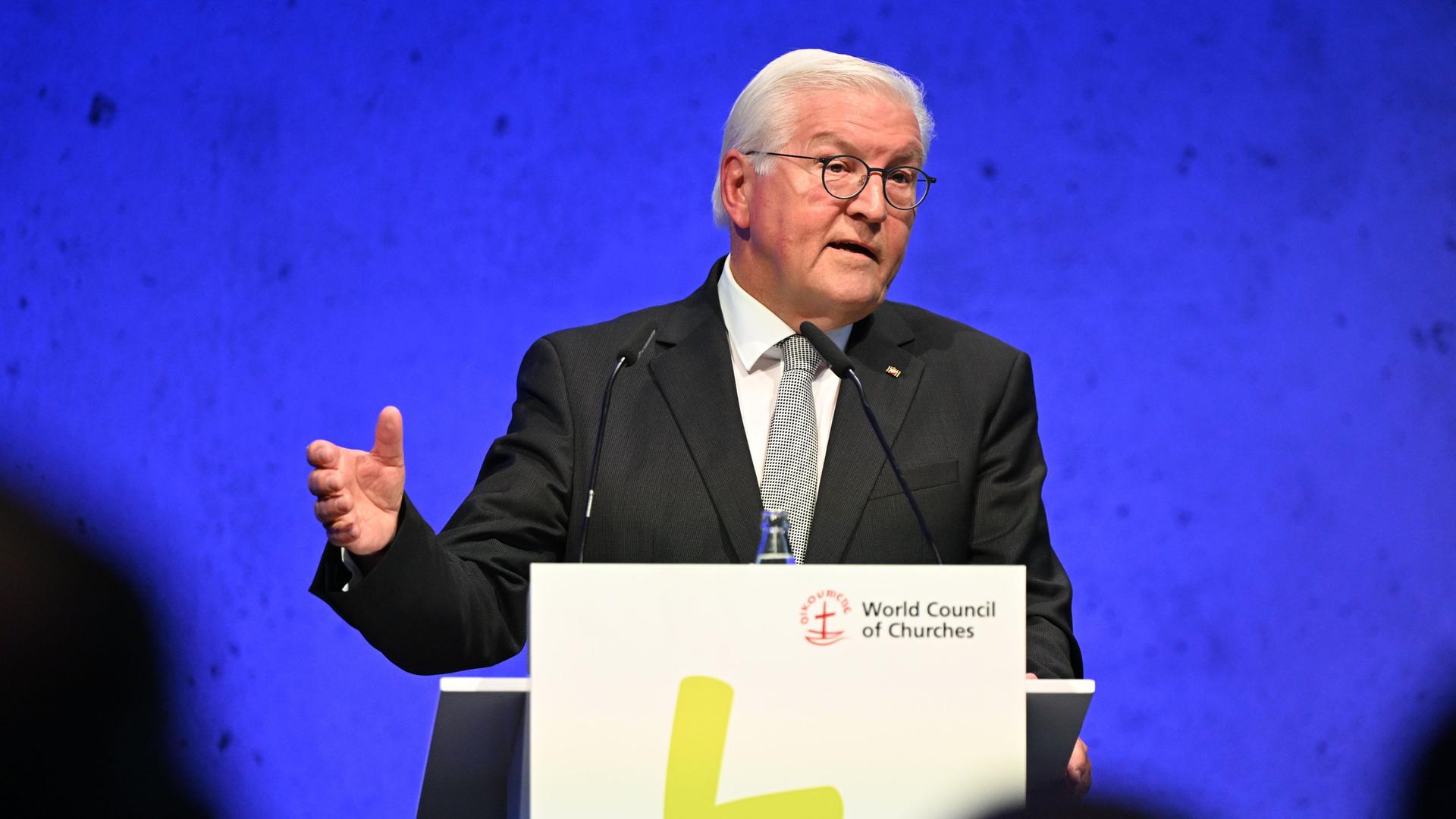 Bundespräsident Steinmeier spricht bei der Voll-Versammlung des Ökumenischen Rates der Kirchen (ÖRK). Bundespräsident Steinmeier spricht bei der Voll-Versammlung des Ökumenischen Rates der Kirchen (ÖRK).