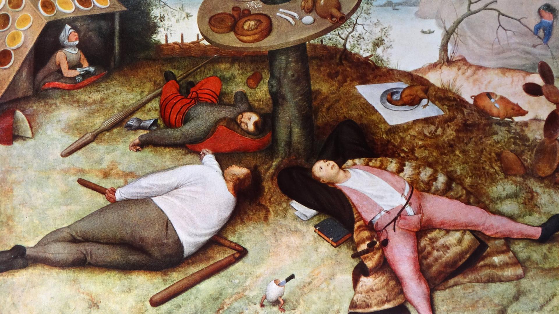 Das Land der Schlaraffen - Ölgemälde von Pieter Breughel dem Älteren (1525-1569) (Ausschnitt) Das Land der Schlaraffen - Ölgemälde von Pieter Breughel dem Älteren (1525-1569) (Ausschnitt)