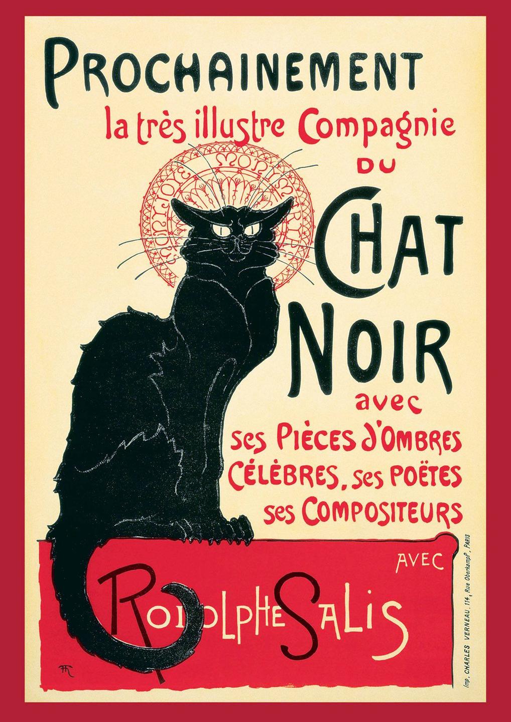 Plakat des "Le Chat Noir" im Pariser Montmartre. Plakat des "Le Chat Noir" im Pariser Montmartre.