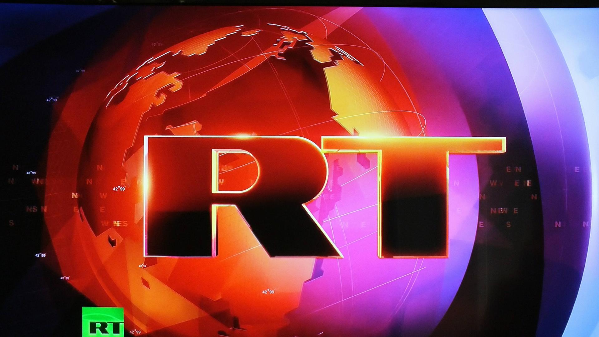 Das Logo des Senders RT. Das Logo des Senders RT.