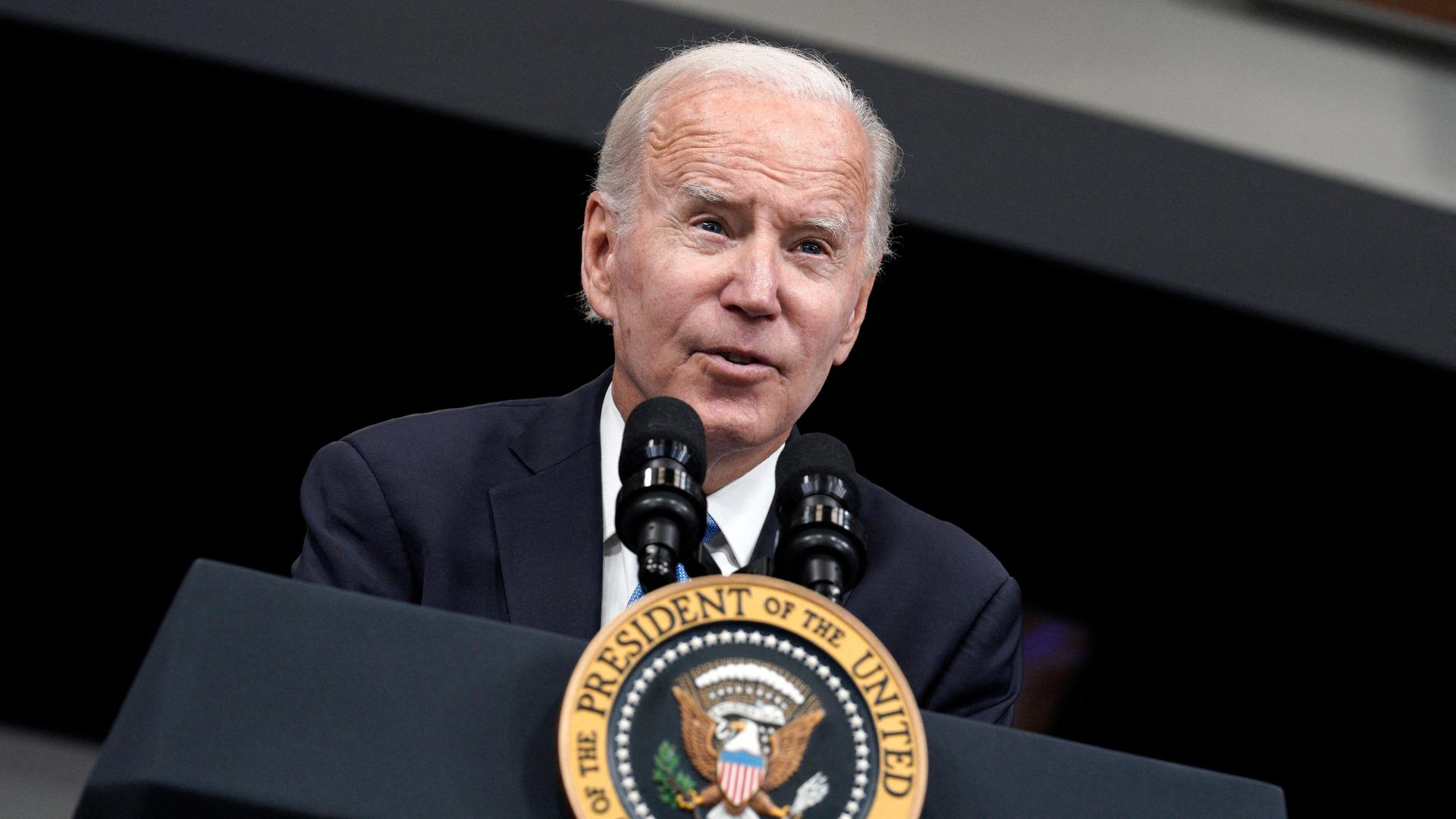 US-Präsident Joe Biden während einer Pressekonferenz US-Präsident Joe Biden während einer Pressekonferenz