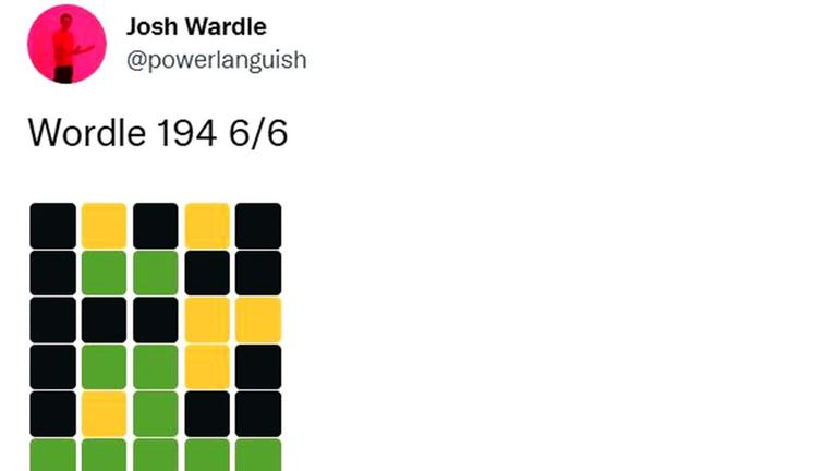 Der Gründer des Spiels Josh Wardle twittert eine Variante seines Spiels Wordle mit der typischen bunten Ansicht. Der Gründer des Spiels Josh Wardle twittert eine Variante seines Spiels Wordle mit der typischen bunten Ansicht.