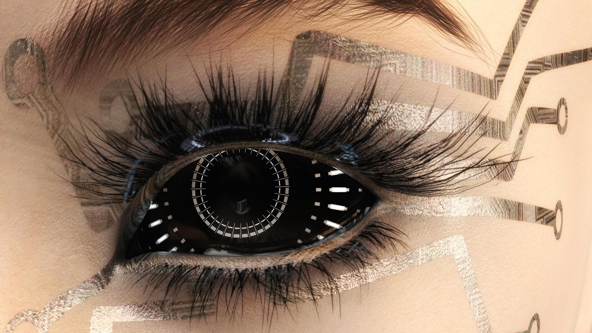 Künstlerische 3D-Illustration eines weiblichen Auges (Symbolbild)
