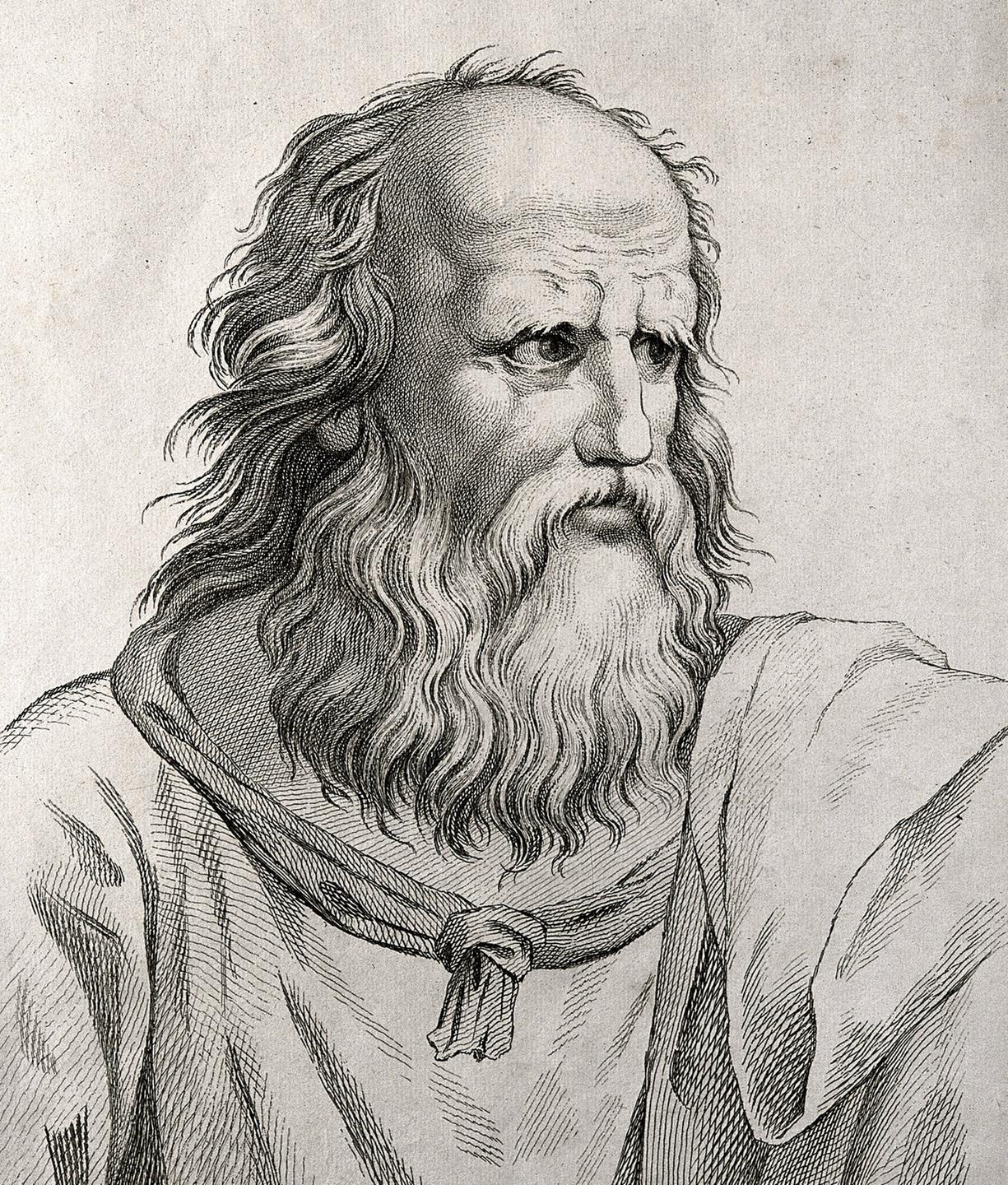 Porträtzeichnung von dem griechischen Philosoph Platon, ca. 1783.