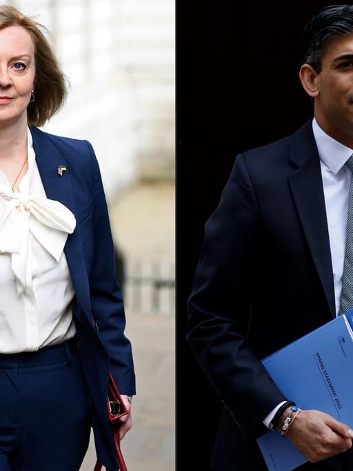 Die beiden Tory-Kandidaten für die Stichwahl: Außenministerin Liz Truss und Ex-Finanzminister Rishi Sunak 
