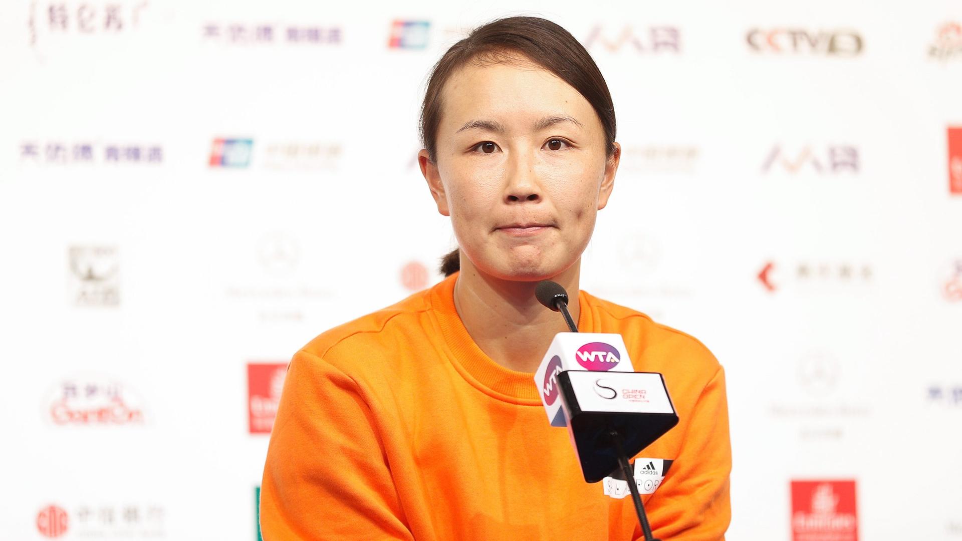 Archivfoto vom 07.10.2017: Peng Shuai während einer Pressekonferenz in Peking. Archivfoto vom 07.10.2017: Peng Shuai während einer Pressekonferenz in Peking.