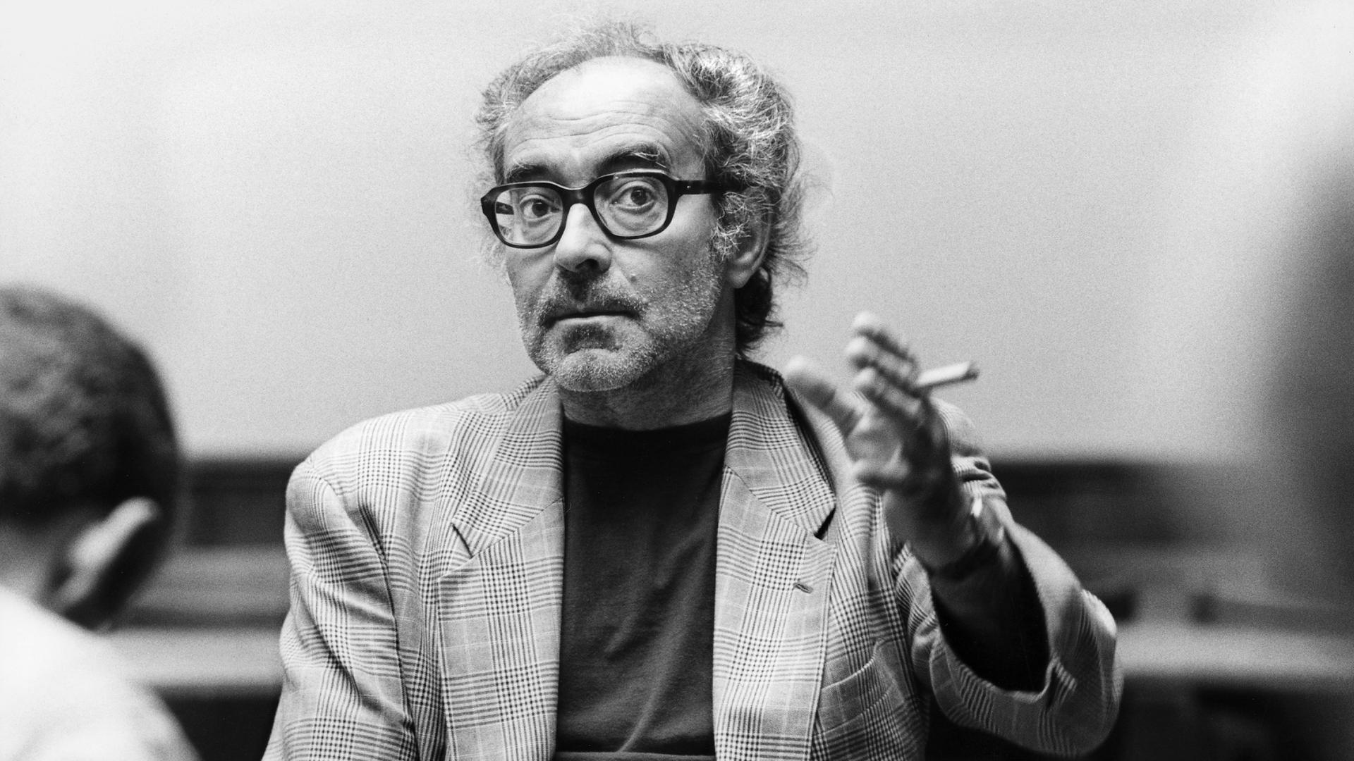 Porträt des Regisseurs Jean-Luc Godard in Zürich, 1990.