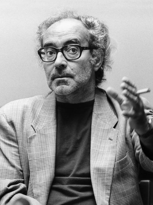 Porträt des Regisseurs Jean-Luc Godard in Zürich, 1990.